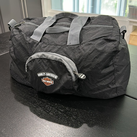 Borsa Sport Harley Davidson Logo: Trolley Da Palestra In Poliestere Impermeabile, Grigia Tattoo, Taglia Unica (20x9x9 Pollici)